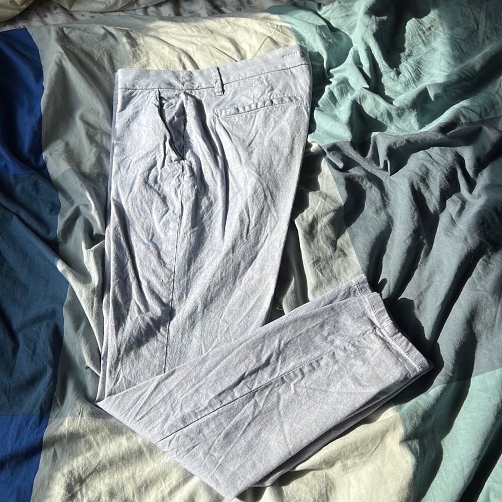 Straight Leg Blue Trousers